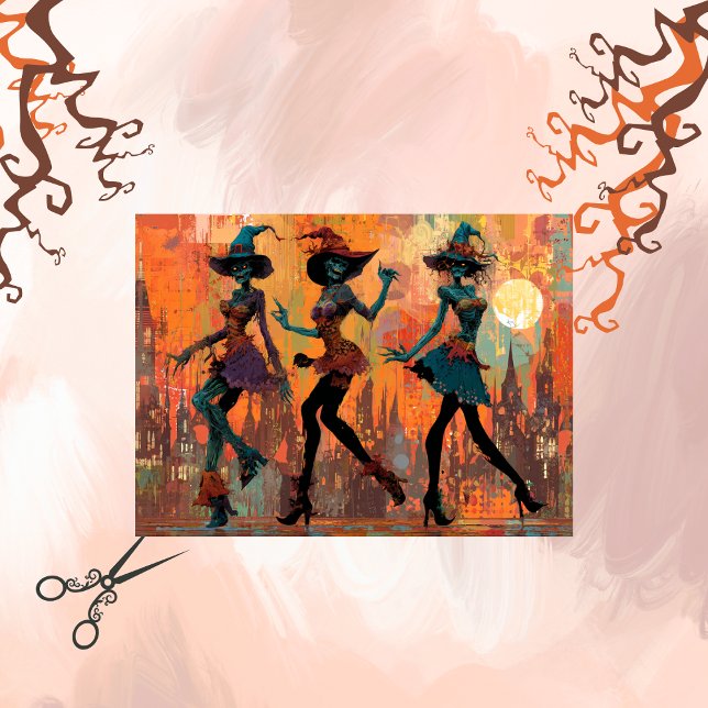 Decoupage Whimsical Good Witches Dancing  Tissue Paper (Creator Uploaded)