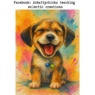 Decoupage Whimsical Happy Beagle Pup Abstract Tissue Paper