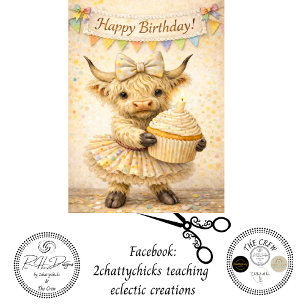 Decoupage Whimsical Highland Cupcake Birthday  Tissue Paper