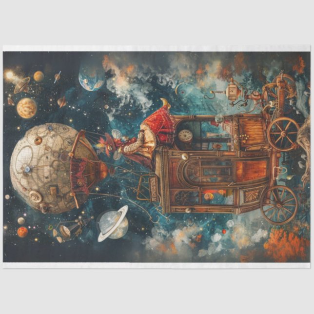 Decoupage Whimsical Hot Air Balloon Rides  Tissue Paper (Front)