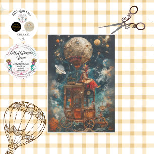 Decoupage Whimsical Hot Air Balloon Rides  Tissue Paper