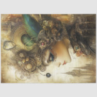 Decoupage Whimsical Lady Ornate Steampunk Baroque