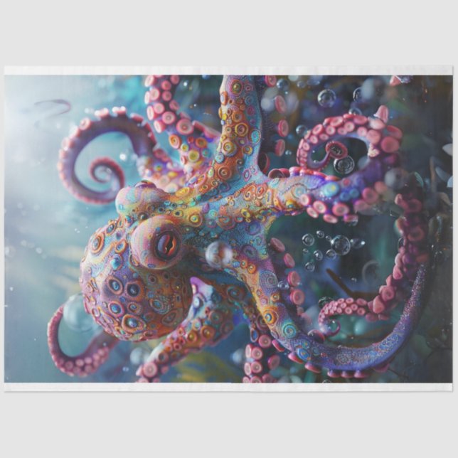 Decoupage Whimsical Octopus Photography Tissue Paper (Front)