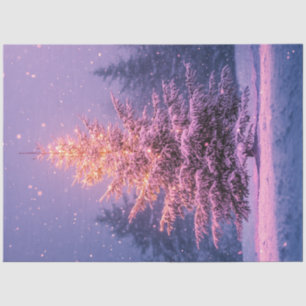 Decoupage Whimsical Pastel Pink Christmas Tree Tissue Paper