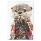 Decoupage Whimsical Praying Otter Japanese Style