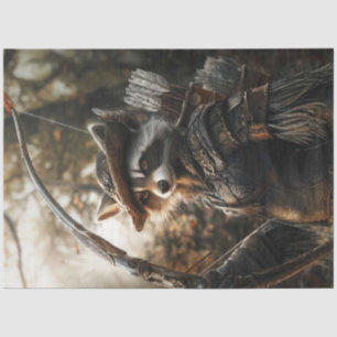 Decoupage Whimsical Racoon Robyn Hood of Forest Tissue Paper
