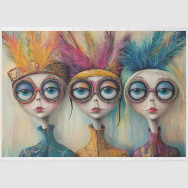 Decoupage Whimsical School Librarians  Tissue Paper (Front)