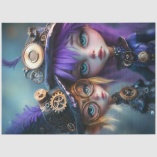 Decoupage Whimsical Steampunk Girls Andrea & Rena Tissue Paper