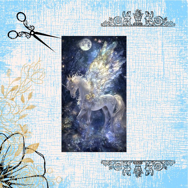 Decoupage Whimsical Unicorn Crystal Wings  Tissue Paper (Creator Uploaded)