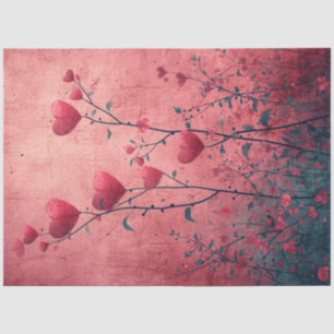 Decoupage Whimsical Valentine Romantic Hearts Tissue Paper