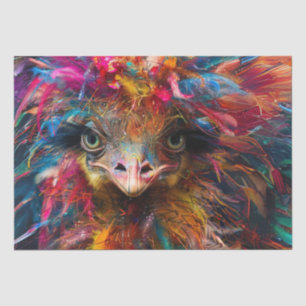 Decoupage Whimsical Vibrant Wackadoodle Ostrich    Tissue Paper