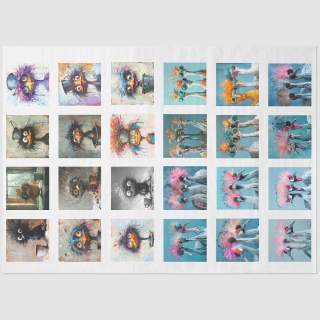 Decoupage Whimsical Wackadoodle Character Club 1  Tissue Paper (Front)