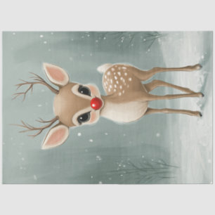 Decoupage Whimsical Winter Rudolph Christmas  Tissue Paper