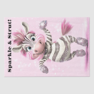 Decoupage Whimsical Zebra White & Sparkly Zuni Tissue Paper