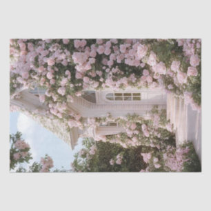 Decoupage White Cottage Pink Climbing Roses  Tissue Paper