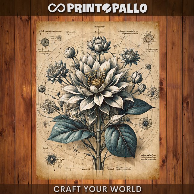 Decoupage - White flower on parchment (Creator Uploaded)