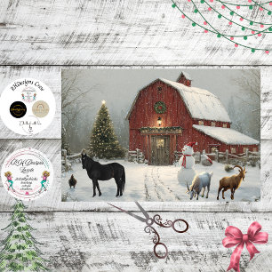 Decoupage Winter Barnyard Christmas At Debbie's  Tissue Paper