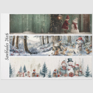 Decoupage Winter Sawblade Set 26x6  Tissue Paper