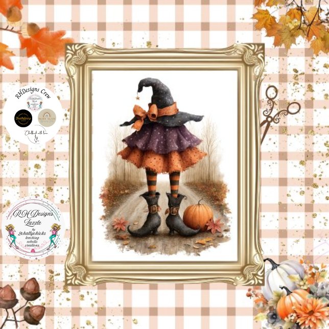 Decoupage Witch Striped Stockings Curled-toe Boots Tissue Paper (Creator Uploaded)