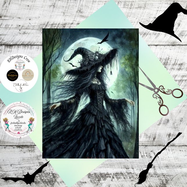 Decoupage Witchy Woman Moonlight Lace 2 Tissue Paper (Creator Uploaded)