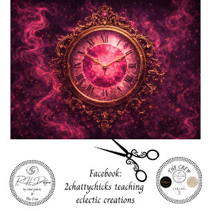 Decoupage Wonderland Crimson Timekeeper Clock Tissue Paper