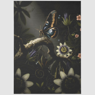 Decoupage Woodland Moth Illustration Tissue Paper