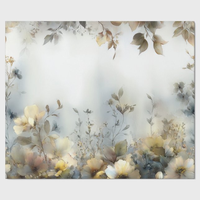 Decoupage Wrapping Paper Floral Design Pastels  (Seam)