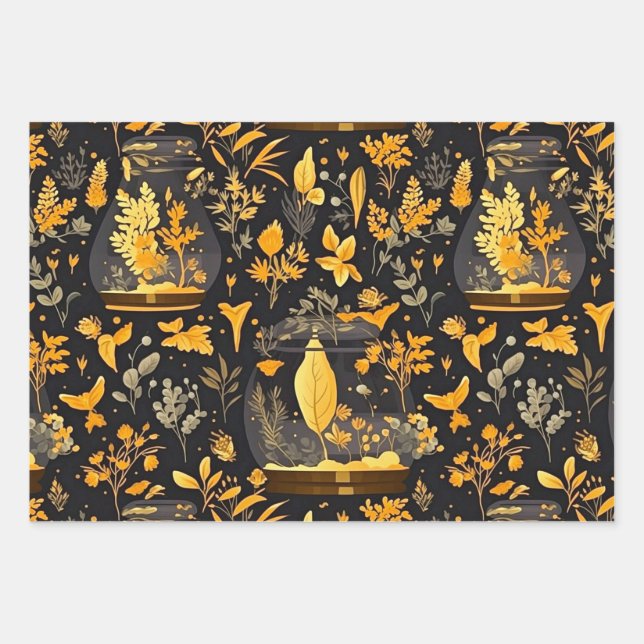 Decoupage Wrapping Paper Terrariums Set of 3 (Front)