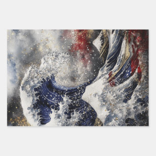 Decoupage Wrapping Paper USA American Flag Eagle