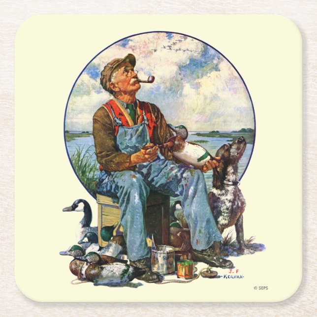 Decoys Square Paper Coaster (Front)