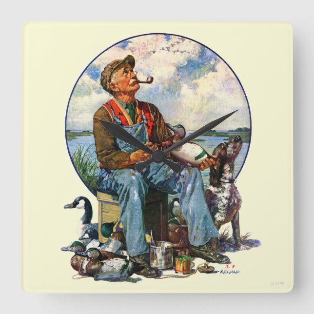 Decoys Square Wall Clock (Front)