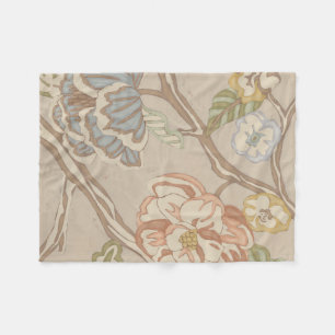 Decrative Organza Chintz Floral Design Fleece Blanket