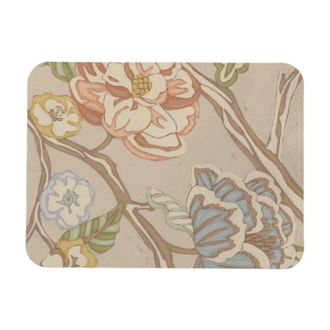 Decrative Organza Chintz Floral Design Magnet (Horizontal)