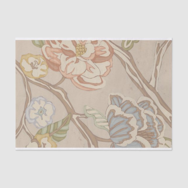 Decrative Organza Chintz Floral Design Tissue Paper (Front)