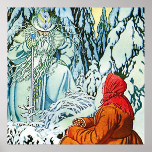“Ded Moroz” or “Father Frost” by Ivan Bilibin Poster
