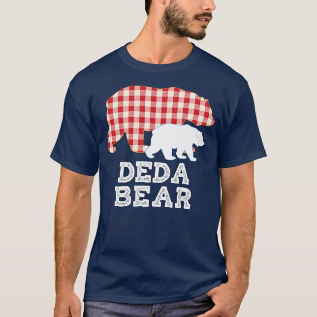 Deda Plaid Great Bear Daddy Grandpa Father Day T-Shirt (Front)