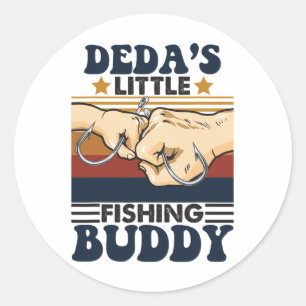 Deda's Little Fishing Buddy Funny Fishing Partner Classic Round Sticker