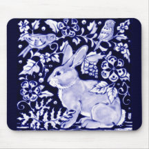 Dedham Blue Rabbit, Classic Blue & White Design 