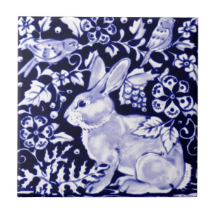 Dedham Blue Rabbit, Classic Blue & White Design Tile