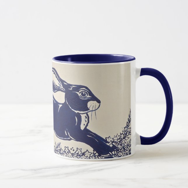 Dedham Blue Rabbit Mug Vintage Blue & White (Right)