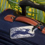 Dedham Blue Rabbit, Vintage Blue & White Design Luggage Tag<br><div class="desc">My vintage design of a rabbit and stylised vines was originally painted on canvas. The design is reminiscent of vintage illustrations. It is a popular classic blue and white motif that will appeal to lovers of nature,  vintage designs and rabbits.</div>