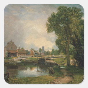 Dedham Lock and Mill, 1820 Square Sticker