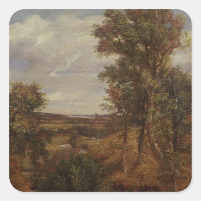 Dedham Vale, 1802 (oil on canvas) Square Sticker (Front)