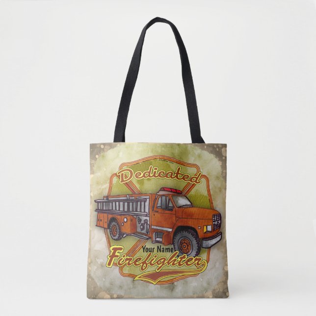 Dedicated firefighter  tote bag (Front)