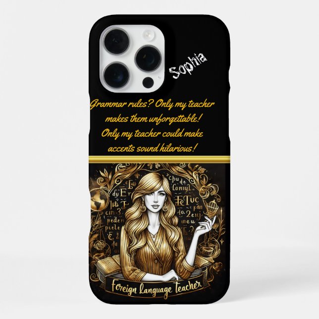 Dedicated Foreign Language Teacher Art iPhone Case (Back)