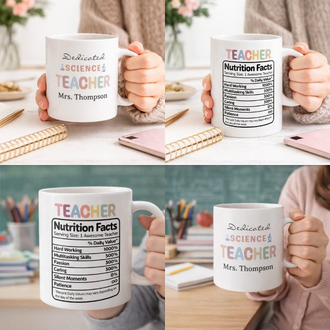 Dedicated Science Teacher Personalised Name  Coffee Mug (Dedicated Science Teacher Personalized Name Coffee Mug)