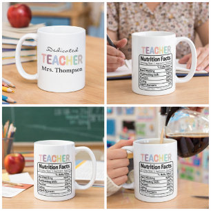 Dedicated Teacher Personalised Custom Name  Coffee Mug
