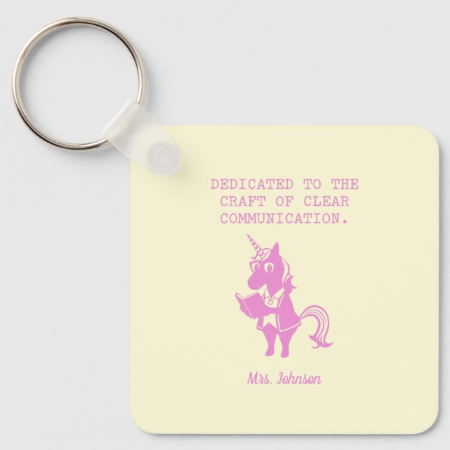 Dedicated To Craft of Clear Communication Key Ring (Front)