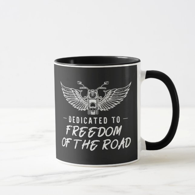 Dedicated To Freedom Of The Road  Mug (Right)