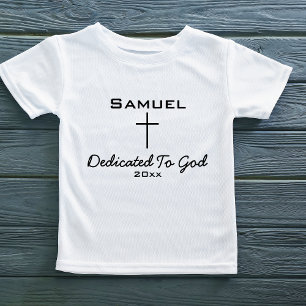 Dedicated to God, Childs Name   Cross  Toddler T-Shirt